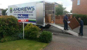 Andrews team loading furniture