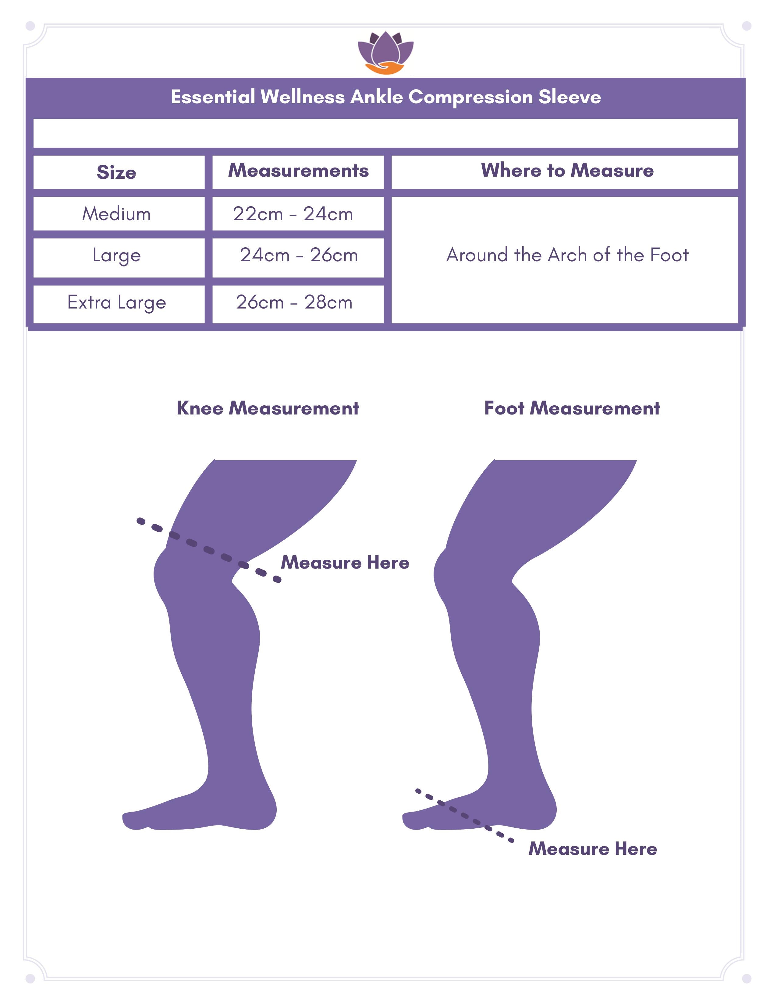 Essential Wellness Size Chart